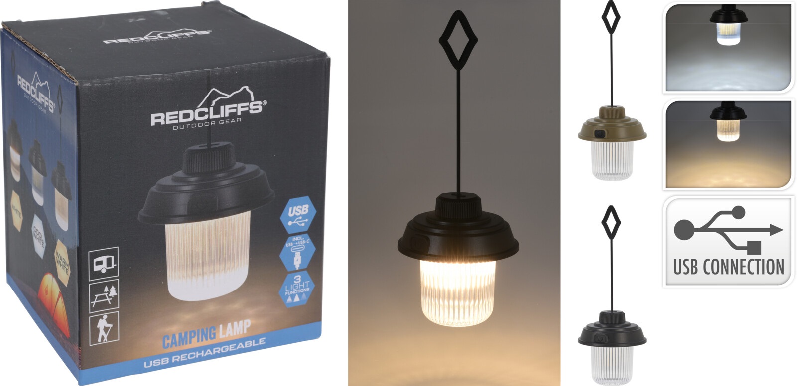 Campinglamp aan koord oplaadbaar