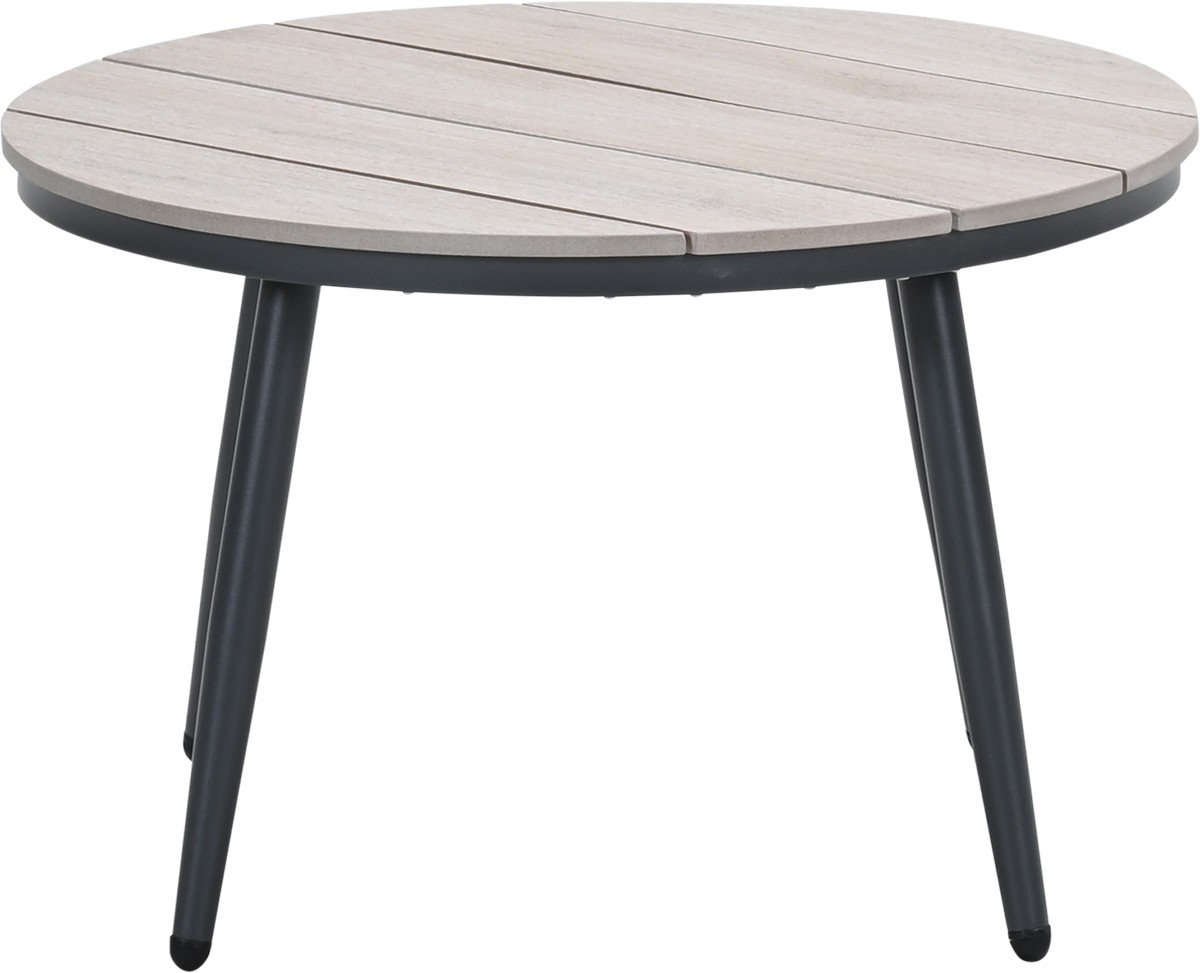 Margriet loungetafel rond 70 x 45 cm carbon black