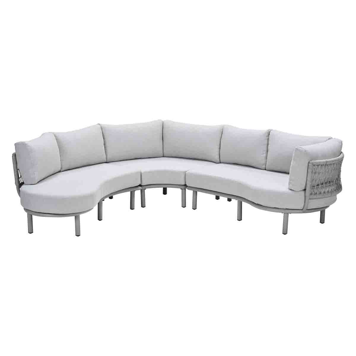 Matera lounge-diningset taupe / light teak Vironwood