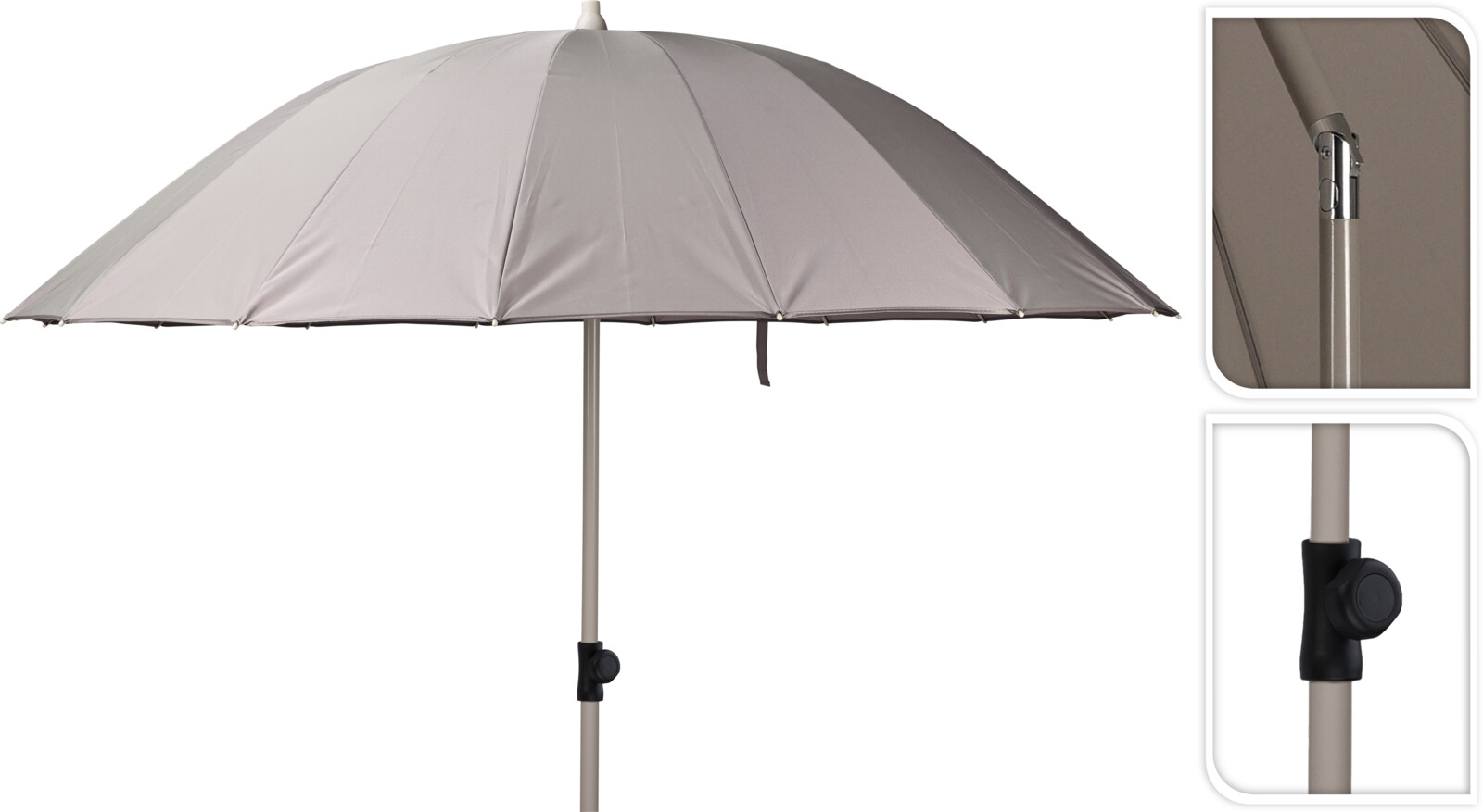 Parasol 220 cm grijs
