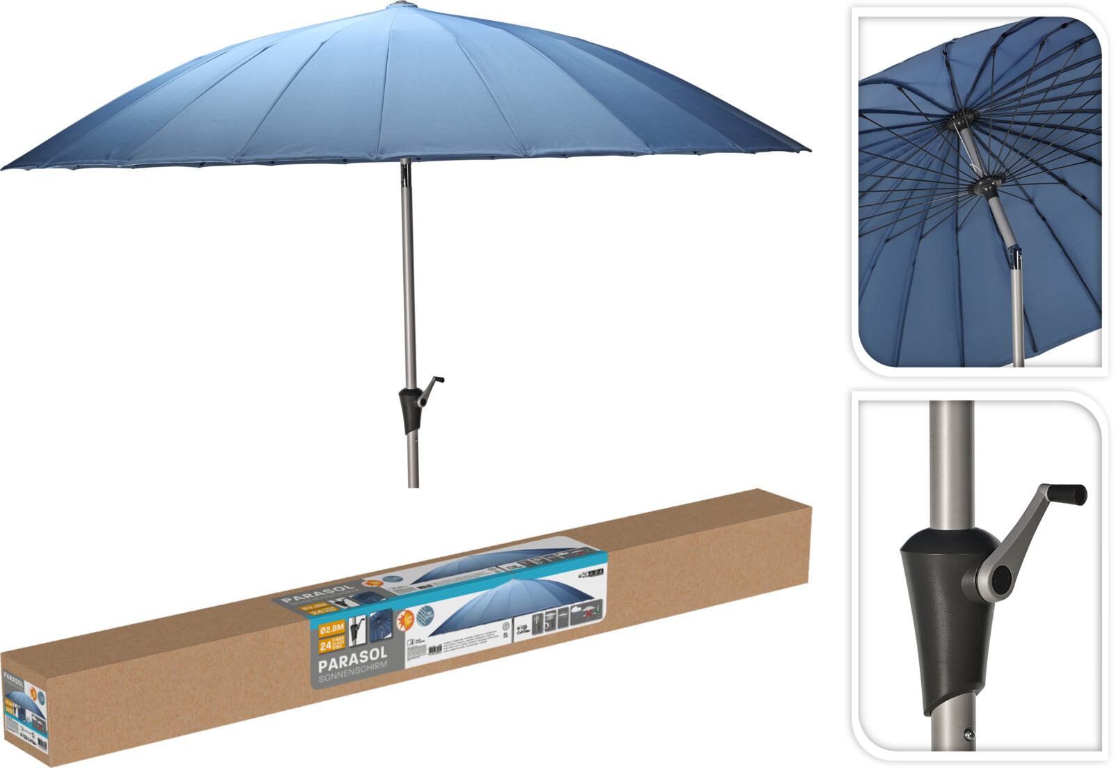 Parasol Shanghai 270 cm blauw