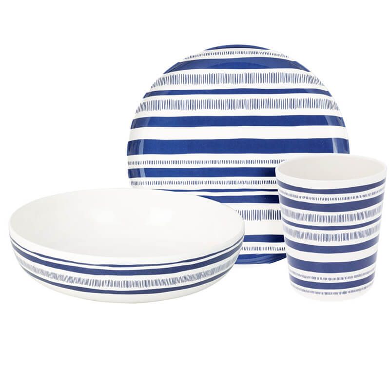 Serviesset melamine streep (12dlg)