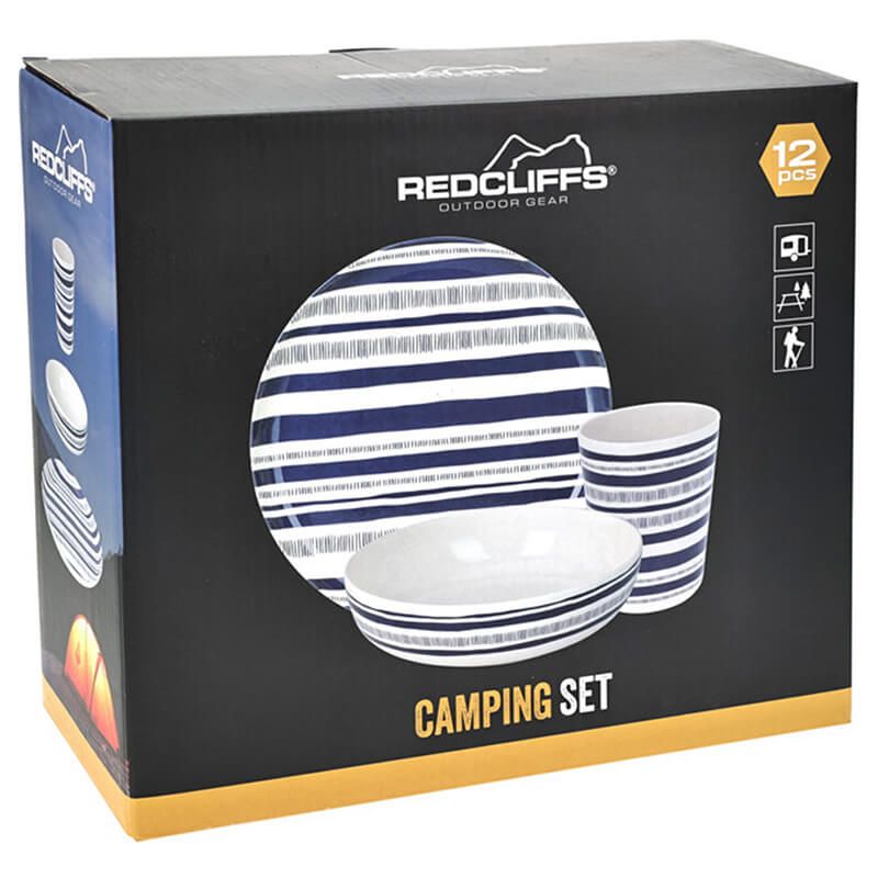 Serviesset melamine streep (12dlg)