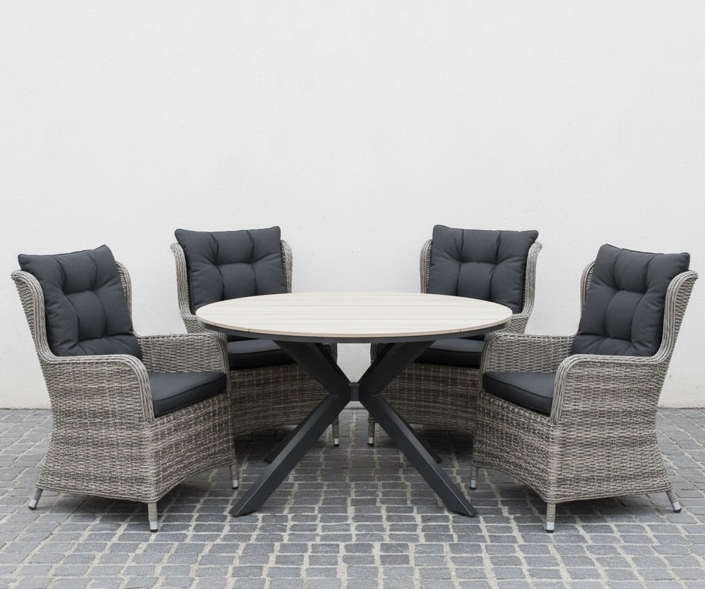 Silvia dining (4) met Edison 148 cm tafel