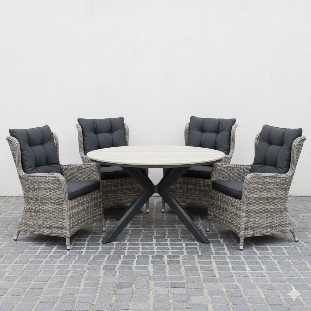 Silvia dining (4) met Edison 148 cm tafel