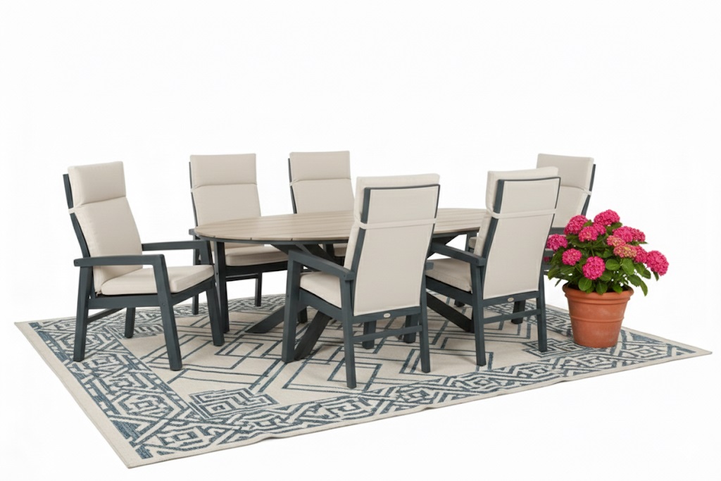 Valentina dining (6) met Edison 220 x 115 cm tafel