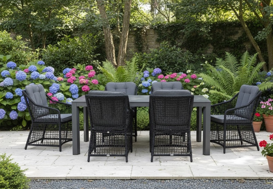 Vasto dining stoel (6) met Bianca 220 x 100 cm tafel