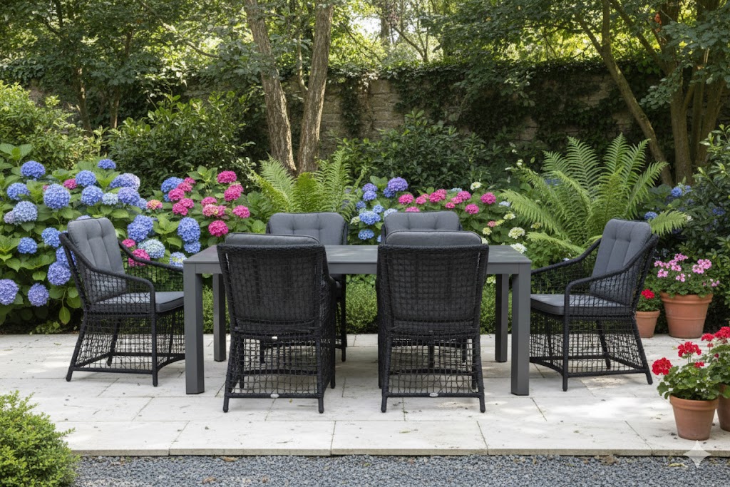 Vasto dining stoel (6) met Bianca 220 x 100 cm tafel