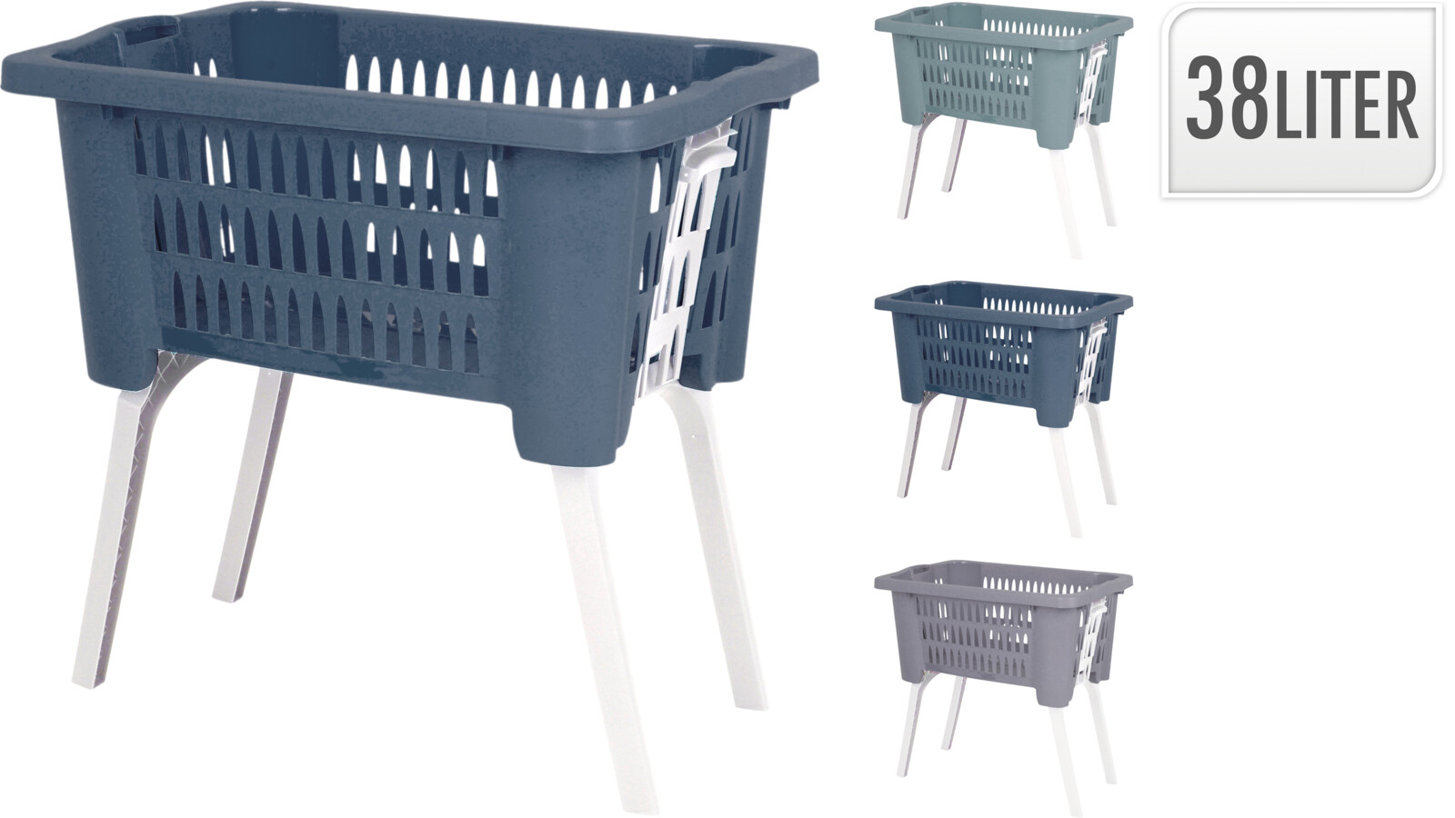 Wasmand met inklapbare poten